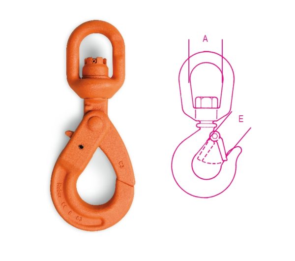 ​Self-locking swivel hooks  (not under load) high-tensile alloy steel grade 8